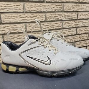 Nike Men’s White and Black Athletic Golf Shoes Sz 12